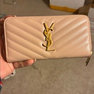 Yves Saint Laurent blush pink  Quilted Wallet